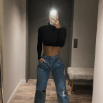 Basic mantliga naiste massiivne kilpkaelusega t-s&auml;rk S&uuml;gisene veniv vabaaja aluss&auml;rk Naistele sobivad t&auml;navategevuslikud k&auml;rbitud topid S must