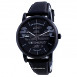 Emporio Armani Luigi Skeleton Nahast automaatne AR60032 meeste k&auml;ekell must