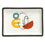 Les Tr&eacute;sors De Lily [A0899] &ndash; valge mitmev&auml;rviline &bdquo;Arty&rdquo; keraamiline kandik &ndash; 15. 5x10. 5x2. 5 cm mitmev&auml;rviline