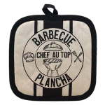 Les Tr&eacute;sors De Lily [R6603] &ndash; puuvillane potihoidja Barbecue Plancha beež must (tippkokk) - 20x20 cm beež