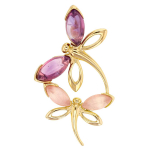 Les Tr&eacute;sors De Lily [R5448] &ndash; k&auml;sit&ouml;&ouml;h&otilde;bedast ripats 'Meghan' roosa lilla kuld (Dragonfly) - 40x20mm lilla