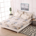 Tr&uuml;kitud liibuva linaga madratsi kate nelja nurga all elastse linaga (Ilma padjap&uuml;&uuml;rita) 150cmx200cm