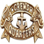 Massiivne messingist uksesilt, MEESKONNA VEERANDID 8x4  - Metallist seinatahvel - Merekujundus Dekoratiivne Metallist Seinakunst Antiikstiilis Messing Merevalatud messing