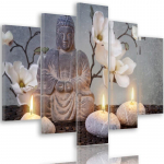 Feeby Five piece pilt l&otilde;uendi print, Buddha 100x70 hall v&auml;rv