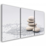Kolmeosalise pildiga l&otilde;uendiprindiga Beige Zen Stones 60x40 hall v&auml;rv