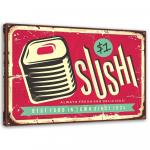 L&otilde;uenditr&uuml;kk Signs Retro Poster Sushi 60x40 punane