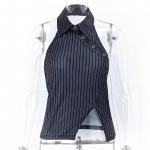 2023 Suvine Seksikas Y2k L&uuml;hike Maika Streetwear Halter T-s&auml;rk Naistele Ebakorrap&auml;rane Diagonaalne Pannal Vest Pluus Pidu Teismelised 24819 S sinine