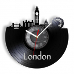 Londoni vaateratas Seinakujundus Seinakell London Eye Vin&uuml;&uuml;lplaadist seinakell Inglismaa Big Ben Dekoratiivne Kaasaegne Kell Londoni Kingitus