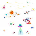 Multifilmi p&auml;ikeses&uuml;steemi astronauti seinakleebis Lasteaia dekoratiivne seinakleebis 40x60cm