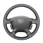 Must PU kunstnahast auto roolikate Honda CR-V CRV 2002 2003 2004 2005 jaoks Black thread