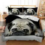 3D Dog seeria voodipesukomplekt loomade tekikott ja padjap&uuml;&uuml;r 2/3 t&uuml;kki mikrokiust kangast eriti suures suuruses pehme kodukaunistus Baby 100x135cm black