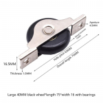 Mute ratas l&uuml;kandukse ratta kapi soone kandev&otilde;imega rihmaratas riidekapi ratas 40mm
