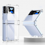 P&otilde;rutuskindel tugevdatud nurgaga l&auml;bipaistev &uuml;mbris Samsung Galaxy Z Flip 4 Flip4 5g k&otilde;vast plastist hingede kaitsekate for Galaxy Z Flip 4 puhas