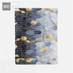 Geomeetriline ruuduline tekk Sinine hallroheline flanelltekk diivanile kaasaskantavatele Cutsom tekkidele ja vooditekile kohev 80x100cm