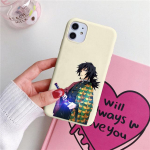 Cartoon Jaapani Anime Demon Slayer &uuml;mbris iPhone'ile 11 12 14 Pro Mini Xr Xs Max Se 2020 X 7 8 6 6s Plus 13 Kimetsu No Yaiba Bumper For iPhone 6 6S