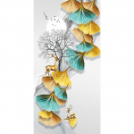 Kuldsed h&otilde;lmikpuu plakatid Abstraktsed sissep&auml;&auml;sumaalid Lehtede hirvede l&otilde;uenditr&uuml;kid Seinakunstipildid elutoa jaoks Moodne kodukaunistus 20cm&times;40cm NoFrame