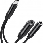 USB C kuni 3,5 mm k&otilde;rvaklappide ja laadija adapter [2 in 1] C-t&uuml;&uuml;pi kuni 3,5 mm lisaadapter