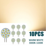 10Pack G4 12-2835 SMD LED-pirnlamp Super Bright AC/DC12V 2W s&uuml;vistatava Puck-valgusti kapi valgustuse jaoks haagissuvila sisemuses soe valge v&auml;rv