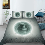 3D voodipesukomplekt Bioloogilise raku mustriga tekikate ja padjap&uuml;&uuml;r Lennuki v&otilde;i mikroobse printimisega t&auml;issuuruses pestav ja mugav voodipesu UK Single 135x200cm