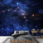 Wall Art Galaxy eemaldatav tapeet Seinakleebis Universe Galaxy seinamaaling magamistoa ja elutoa kodu seinakaunistuseks 200 cm(W) x 140 cm(H)