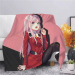 Anime Darling In The Franxx Zero Two 3D Print Throw tekk T&auml;iskasvanute laste tekk Diivanvoodi tekk Super pehme soe 75x90cm