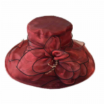 Sombrero elegante con estampado de lunares y flores para mujer, sombrero de Organza con ala ancha, Fiesta en la playa, 2022 56-58CM