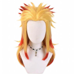 Anime 47 cm Deemonitapja Rengoku Kyoujurou Blond Ombre Parukas Cosplay Kost&uuml;&uuml;m Naistele Kuumakindlad Pontail juukseparukad 47cm oranž