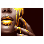 Mustanahaline n&auml;gu kuldse vedela l&otilde;uendiga seinal Kunsti plakatid ja v&auml;ljatr&uuml;kid Aafrika kunsti l&otilde;uendipildid Cuadros 20x30cm