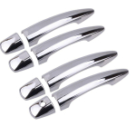 Carbon Fiber Chrome Car Door Handle Cover Stickers For Nissan Ariya e-4orce Accessories  2022 2023 Styling silver 0 buttons gray
