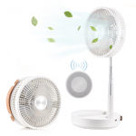 Kaasaskantav seisev ventilaator kokkupandav v&otilde;nkuv teleskoopp&otilde;randaventilaatori tugi 4 tuulekiiruse taimer 180 kraadi valge