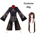 Hu Tao Cosplay Kost&uuml;&uuml;m Anime M&auml;ng HuTao Uniform parukas Hiina stiilis Cosplay riided Halloweeni kost&uuml;&uuml;mid naistele XS-(Suit+Wig)