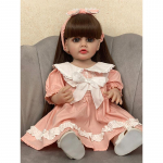 55 cm Reborn Dolls t&auml;issilikoonist beebi realistlik vasts&uuml;ndinud t&uuml;druku nukk roosa kleit printsess v&auml;ikelapse veekindel m&auml;nguasi lastele kingitus