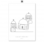 New York Rooma Colosseum Amsterdam Pariis Torni joonega seinakunst, l&otilde;uendimaal Nordic plakatikaunistus, elutoa pildid A4 21X30cm No Framed