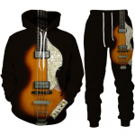 Meeste naljakas kitarrikunst 3D-prindiga kapuutsid/p&uuml;ksid/&uuml;likond Harajuku vintage paari dressikomplekt Isikup&auml;ra hip-hop t&auml;navar&otilde;ivad S valge