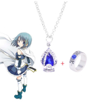 Anime Puella Magi Madoka Magica Cosplay Hingekivi Kaelakee Kristall Ripats S&otilde;rmus Armastajate Ehtekomplekt Aksessuaarid Rekvisiit sinine