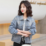 Teksamantel Naiste kevad-s&uuml;gisene &uuml;laosa lahtine mitmek&uuml;lgne helmestega teemantjakk L sinine