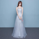 Elegantne naiste lilletikandid &otilde;htupeokleit pulmadeks pruutneitsi pidulik balli kleit XXL hall v&auml;rv