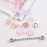 Kingav&otilde;lusid DIY roosa kivikivist liblikkaru kaunistus pannal kingav&otilde;lu aksessuaarid lastele peole, t&uuml;drukutele kingitus