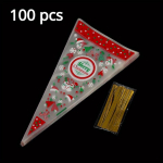 100 tk Kolmnurkne kott J&otilde;ulukreemi torukott kuus tr&uuml;kitud kommi kinkekolmnurka 100 pcs