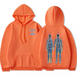 Skeleti termopildiga graafiline tr&uuml;kk Unisex/Naiste puuvillane kapuutsikas Casual suur &uuml;lekeevitaja populaarne dressipluus Trendikad Unisex riided 2XL