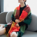 Naiste s&uuml;gis- ja talvine paks ja soe imitatsioon ka&scaron;miirist suur ruuduline sall naiste talver&auml;tik kaelus One Size