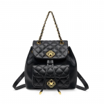 Ehtsast nahast kott Mini v&auml;ike seljakott Naiste kott Lehmanahast rombist seljakott Naiste uus mood Lingge v&auml;ike seljakott must