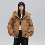 Paksendatud puuvillase polsterdatud jope kapuutsiga disainitud Korea stiilis l&uuml;hike naiste mantel M roosa