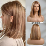 HAIRCUBE 13&times;5&times;1 Pitsfront Inimese Juustest Parukas Ombre Platinablond &Otilde;lgadeni Bob Parukad Naistele K&uuml;lgmise Lahkusega Sirged Remy Juuksed brown