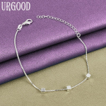 925 Sterling h&otilde;bedane Snake Chain Square K&auml;ev&otilde;ru Moe ehted 20cm