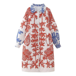 Prindi Tepitud naiste jope s&uuml;gistalvine lilleline &uuml;herealine mantel Paks soe rev&auml;&auml;r pikkade varrukatega taskumantel S