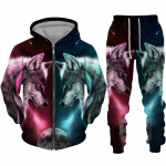 V&auml;rviline Wolf 3D Prinditud Spordidress Hip Hop T&auml;navar&otilde;ivad T&otilde;mblukuga kapuutsid, &Uuml;likond, Mehed, Naised, Laps, vabaaja kapuutsiga dressipluus, s&ouml;rkimiskomplekt L