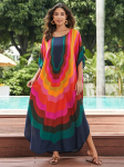 EDOLYNSA Suures suuruses Kaftan Oranž Must Punase Triibuline Suvine Long Beach S&auml;rgi Kleit Naiste Kodur&otilde;ivad Riietus Ujumiskost&uuml;&uuml;m Cover Up Lahti kaftan One Size mitmev&auml;rviline