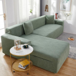 Veekindel tahke elastne diivani kate elutoa jaoks, veniv Jacquard spandex nurk L-kujuline diivanipingi diivani kate 4 seat 235-300cm ts&uuml;aan
