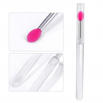 1 tk Multifunktsionaalne silikoonpintsel manik&uuml;&uuml;ri t&ouml;&ouml;riista pealekandmiseks korduvkasutatav huulehari Nail Arts silikoonist aplikaatoripulgad valge